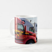 Bearbeitbarer Name Big Rig 18 Wheeler Truck Driver Kaffeetasse (Vorderseite Links)