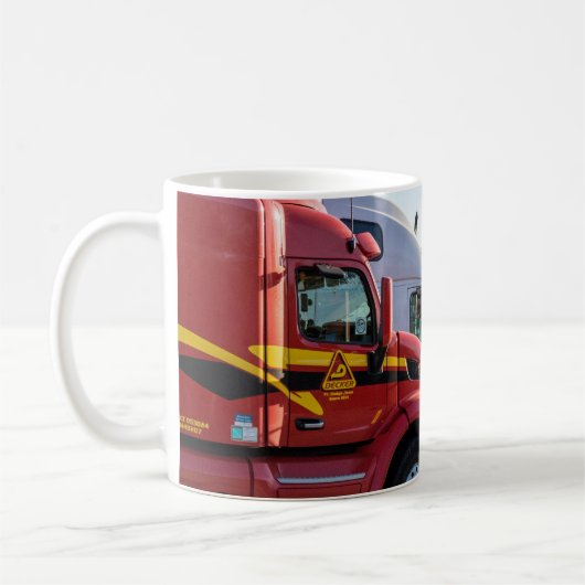Bearbeitbarer Name Big Rig 18 Wheeler Truck Driver Kaffeetasse (Links)