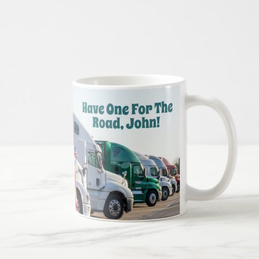 Bearbeitbarer Name Big Rig 18 Wheeler Truck Driver Kaffeetasse (Rechts)