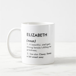 Bearbeitbarer Name Elizabeth Namensdefinition, ben Kaffeetasse