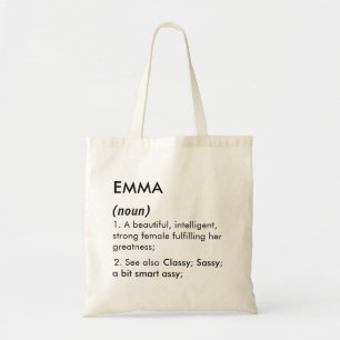 Bearbeitbarer Name Emma Definition, benutzerdefini Tragetasche