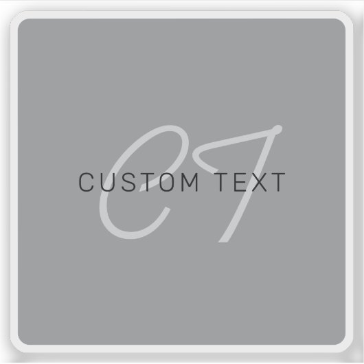 Bearbeitbarer Name oder Gruß | Schwarz & Dunkelgra Aufkleber (Vorderseite)