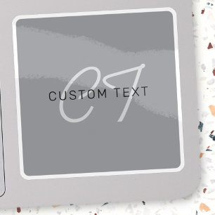 Bearbeitbarer Name oder Gruß   Schwarz & Dunkelgra Aufkleber