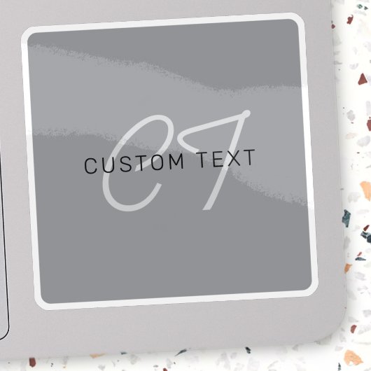 Bearbeitbarer Name oder Gruß | Schwarz & Dunkelgra Aufkleber