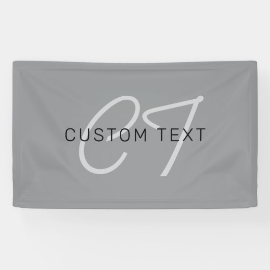 Bearbeitbarer Name oder Gruß | Schwarz & Dunkelgra Banner (Horizontal)