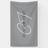 Bearbeitbarer Name oder Gruß | Schwarz & Dunkelgra Banner (Vertikal)