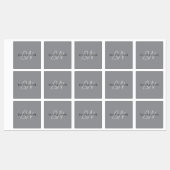 Bearbeitbarer Name oder Gruß | Schwarz & Dunkelgra Etiketten (Blatt)