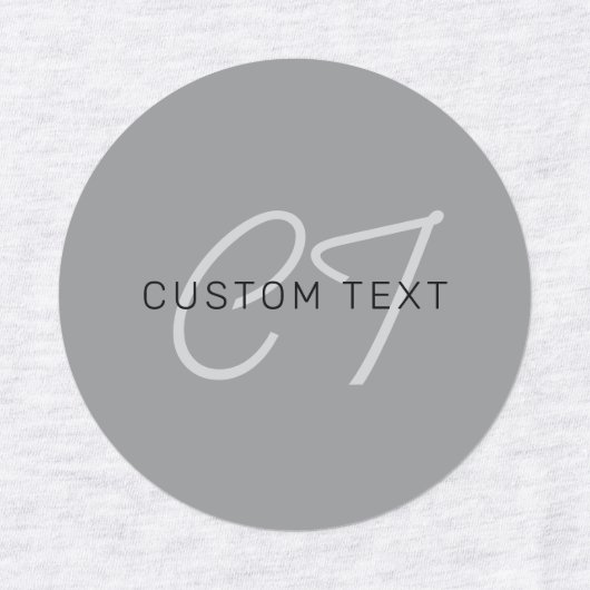 Bearbeitbarer Name oder Gruß | Schwarz & Dunkelgra Etiketten (Design 1)