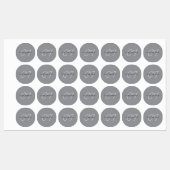 Bearbeitbarer Name oder Gruß | Schwarz & Dunkelgra Etiketten (Blatt)