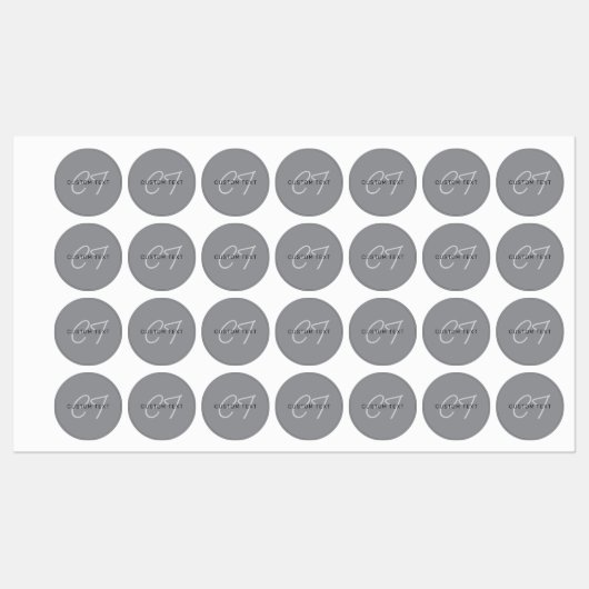 Bearbeitbarer Name oder Gruß | Schwarz & Dunkelgra Etiketten (Blatt)