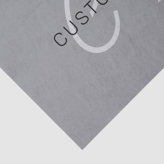 Bearbeitbarer Name oder Gruß | Schwarz & Dunkelgra Seidenpapier (Ausschnitt)