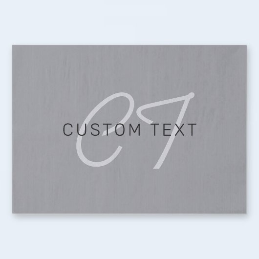 Bearbeitbarer Name oder Gruß | Schwarz & Dunkelgra Seidenpapier