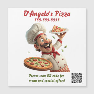 Bearbeitbarer Pizza-Restaurant-QR-Code-Magnet Magnetkarte