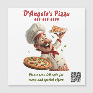 Bearbeitbarer Pizza-Restaurant-QR-Code-Magnet Magnetkarte