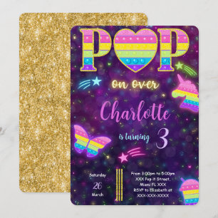 Bearbeitbarer Pop es Geburtstagsfeier Einladung