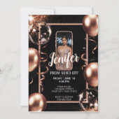 Bearbeitbarer Prom-Absenden des rosa funkelnden Ra Einladung (Vorderseite)