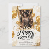 Bearbeitbarer Prom Absenden von Gold-Sparkling-Gli Einladung (Vorderseite)