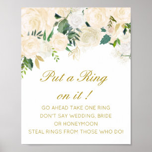 Bearbeitbarer Put a Ring on it Brautparty-Spielpos Poster