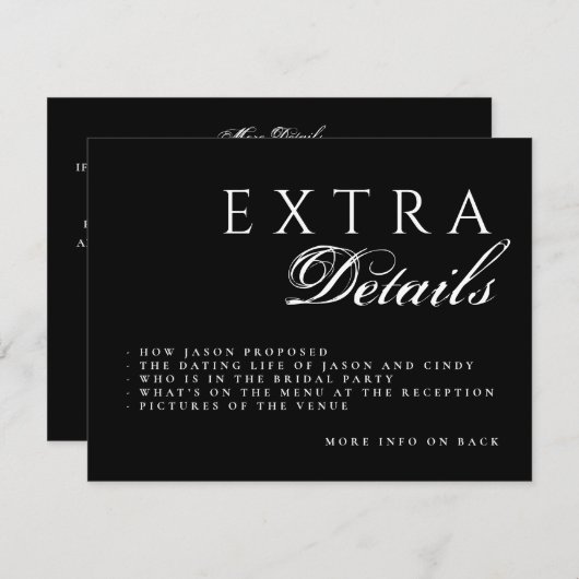 Bearbeitbarer QR-Code Doppelseitige Details Hochze Begleitkarte (Vorne/Hinten)