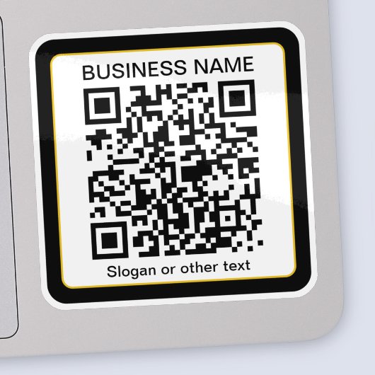Bearbeitbarer QR-Code für Scanner + Ihr Firmenname Aufkleber
