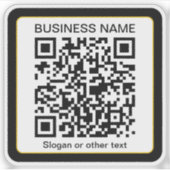 Bearbeitbarer QR-Code für Scanner + Ihr Firmenname Aufkleber (Vorderseite)