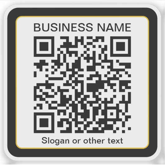 Bearbeitbarer QR-Code für Scanner + Ihr Firmenname Aufkleber (Vorderseite)