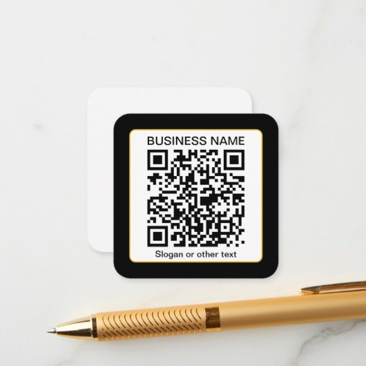 Bearbeitbarer QR-Code für Scanner + Ihr Firmenname Begleitkarte (Vorderseite/Rückseite Beispiel)