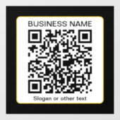 Bearbeitbarer QR-Code für Scanner + Ihr Firmenname Fensteraufkleber (Blatt)