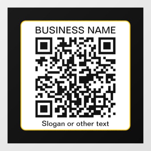 Bearbeitbarer QR-Code für Scanner + Ihr Firmenname Fensteraufkleber (Blatt)