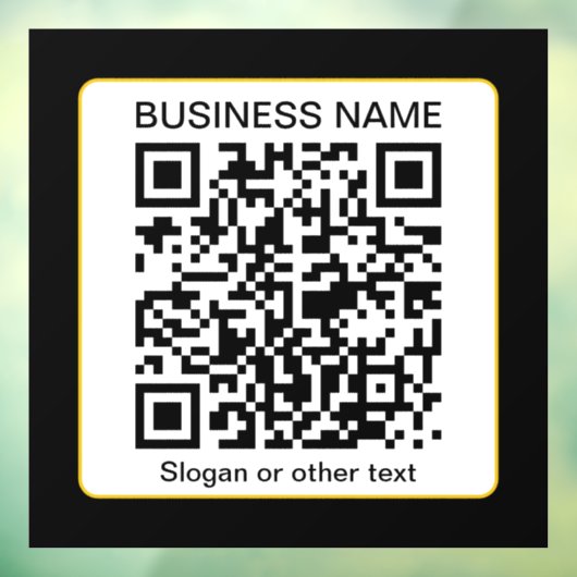 Bearbeitbarer QR-Code für Scanner + Ihr Firmenname Fensteraufkleber (Blatt 3)