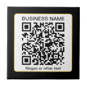 Bearbeitbarer QR-Code für Scanner + Ihr Firmenname Fliese (Vorderseite)