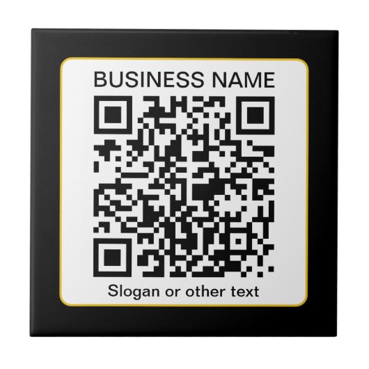 Bearbeitbarer QR-Code für Scanner + Ihr Firmenname Fliese (Vorderseite)