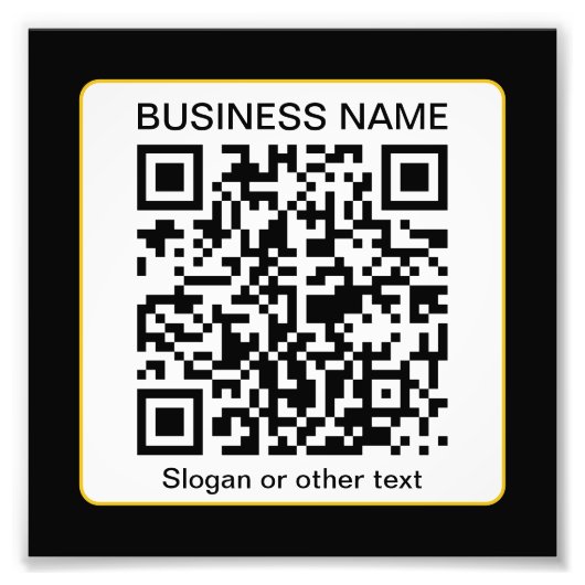 Bearbeitbarer QR-Code für Scanner + Ihr Firmenname Fotodruck (Vorne)