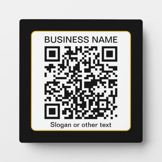 Bearbeitbarer QR-Code für Scanner + Ihr Firmenname Fotoplatte (Vorderseite)