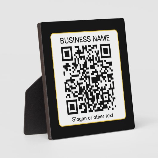 Bearbeitbarer QR-Code für Scanner + Ihr Firmenname Fotoplatte (Vorderseite)