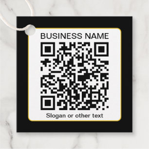 Bearbeitbarer QR-Code für Scanner + Ihr Firmenname Geschenkanhänger