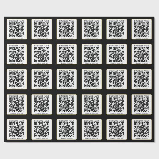 Bearbeitbarer QR-Code für Scanner + Ihr Firmenname Geschenkpapier (Flach)