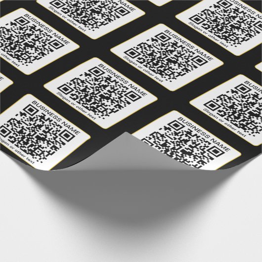 Bearbeitbarer QR-Code für Scanner + Ihr Firmenname Geschenkpapier (Ecke)