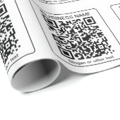 Bearbeitbarer QR-Code für Scanner + Ihr Firmenname Geschenkpapier (Rolleneckpunkt)