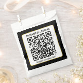 Bearbeitbarer QR-Code für Scanner + Ihr Firmenname Geschenktütchen (Ausgeschnitten)
