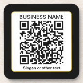 Bearbeitbarer QR-Code für Scanner + Ihr Firmenname Getränkeuntersetzer (Vorderseite)