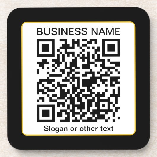 Bearbeitbarer QR-Code für Scanner + Ihr Firmenname Getränkeuntersetzer (Vorderseite)