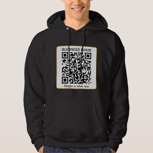 Bearbeitbarer QR-Code für Scanner + Ihr Firmenname Hoodie (Vorderseite)