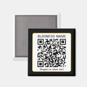 Bearbeitbarer QR-Code für Scanner + Ihr Firmenname Magnet (Vorderseite/Rückseite)