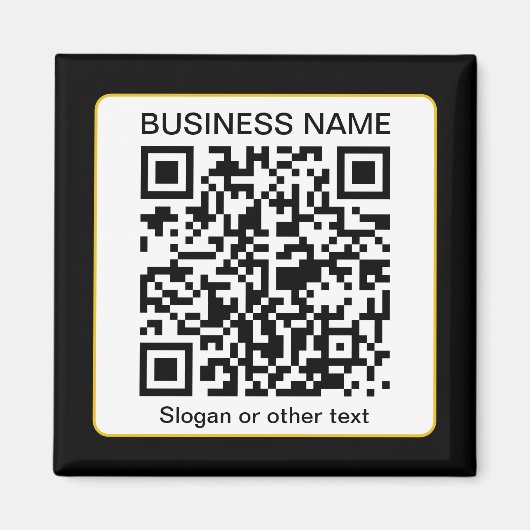 Bearbeitbarer QR-Code für Scanner + Ihr Firmenname Magnet (Vorne)
