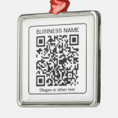 Bearbeitbarer QR-Code für Scanner + Ihr Firmenname Ornament Aus Metall (Links)
