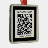 Bearbeitbarer QR-Code für Scanner + Ihr Firmenname Ornament Aus Metall (Rechts)
