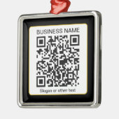 Bearbeitbarer QR-Code für Scanner + Ihr Firmenname Ornament Aus Metall (Links)