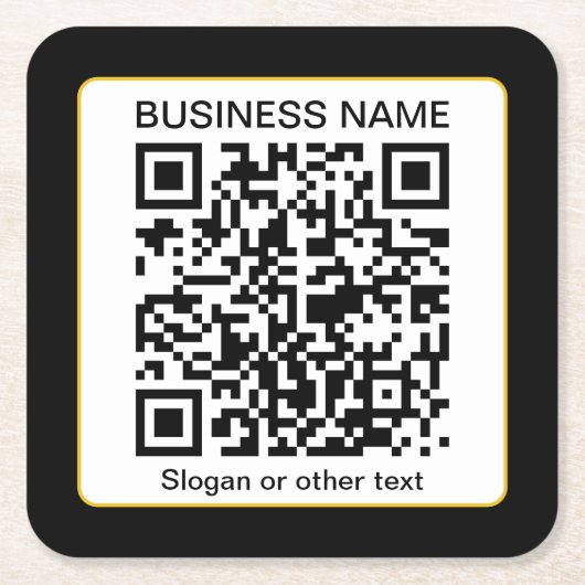 Bearbeitbarer QR-Code für Scanner + Ihr Firmenname Rechteckiger Pappuntersetzer (Vorderseite)
