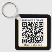 Bearbeitbarer QR-Code für Scanner + Ihr Firmenname Schlüsselanhänger (Vorderseite)